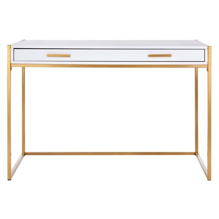 Safavieh 43.3 x 21.7 x 29.5 in. Elodie 1 Drawer Desk, White & Gold DSK2209A